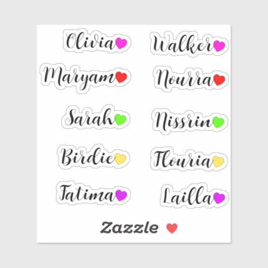 Aangepaste 10 PC's Waterdicht - Transparante Naam  Sticker (Vel)