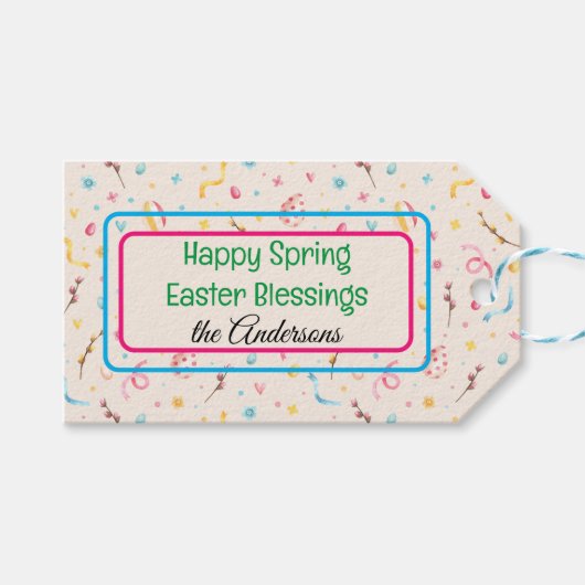 Aangepaste (10) Spring-Easter Gift Labels Cadeaulabel (Voorkant (Horizontaal))