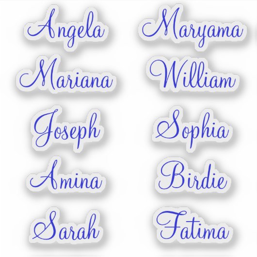 Aangepaste 10 voornamen | Kalligrafie Stickers (Voorkant)
