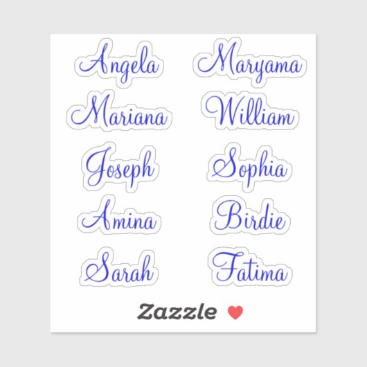 Aangepaste 10 voornamen | Kalligrafie Stickers (Vel)