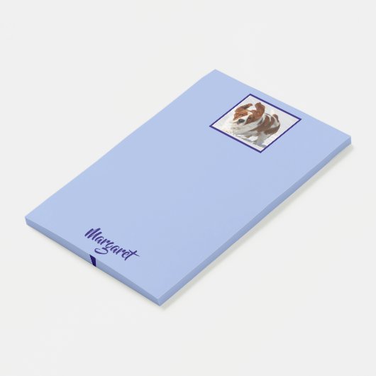 Aangepaste 10 x 6-inch Post-it® notes met Basset (Schuin)