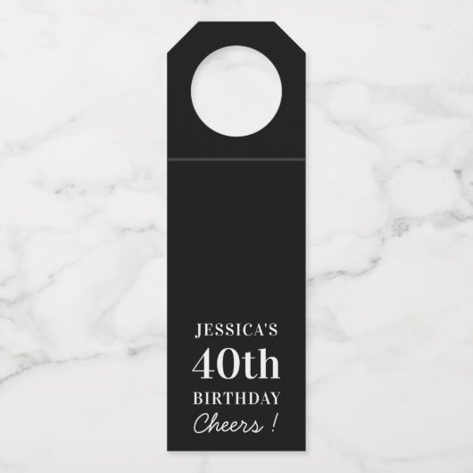 Aangepaste 10e 20e 30e 40e 50e 60e 70e verjaardag flessenhanger (Voorkant)