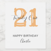 Aangepaste 10e 21e 30e 40e 50e 60 verjaardagsfeest wijn etiket (Enkel label)