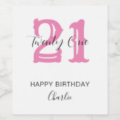 Aangepaste 10e 21e 30e 40e 50e 60 verjaardagsfeest wijn etiket (Enkel label)