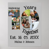 Aangepaste 10e huwelijksverjaardag 11 foto collage poster (Voorkant)