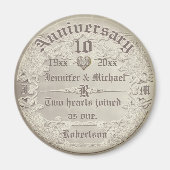 Aangepaste 10e Jubileum  koperen look Magneet (Voorkant)