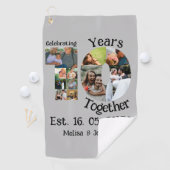 Aangepaste 10e trouwdag 11 fotocollage golfhanddoek (Insitu)