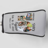 Aangepaste 10e trouwdag 11 fotocollage golfheadcover (Voorkant)