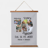 Aangepaste 10e trouwdag 11 fotocollage hangend wandkleed (Voorkant)