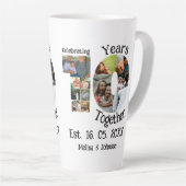 Aangepaste 10e trouwdag 11 fotocollage latte mok (Rechterhoek)