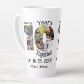 Aangepaste 10e trouwdag 11 fotocollage latte mok (Linkerhoek)