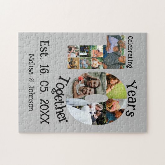 Aangepaste 10e trouwdag 11 fotocollage legpuzzel (Horizontaal)