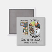 Aangepaste 10e trouwdag 11 fotocollage magneet (Voorkant / Achterkant)