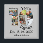 Aangepaste 10e trouwdag 11 fotocollage magneet<br><div class="desc">Aangepast 10e trouwdag 11 fotocollage. Pas deze trouwdag van tien jaar aan met je foto's en naam van je zielsverwant.</div>