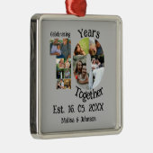 Aangepaste 10e trouwdag 11 fotocollage metalen ornament (Rechts)