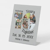 Aangepaste 10e trouwdag 11 fotocollage reclamebord met voetstuk (Voorkant)