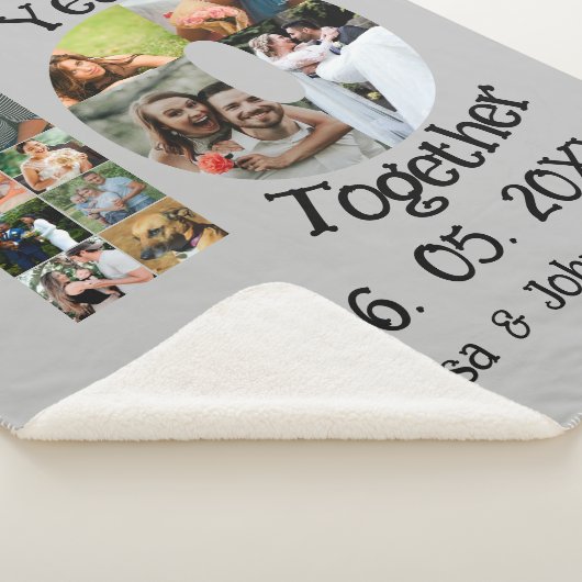 Aangepaste 10e trouwdag 11 fotocollage sherpa deken (3/4)