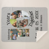 Aangepaste 10e trouwdag 11 fotocollage sherpa deken (Voorkant (horizontaal))