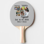 Aangepaste 10e trouwdag 11 fotocollage tafeltennisbatje (Voorkant)