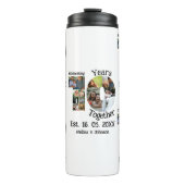 Aangepaste 10e trouwdag 11 fotocollage thermosbeker (Voorkant)