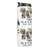 Aangepaste 10e trouwdag 11 fotocollage thermosbeker (Geroteerd rechts)