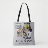 Aangepaste 10e trouwdag 11 fotocollage tote bag (Voorkant)