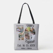 Aangepaste 10e trouwdag 11 fotocollage tote bag (Achterkant)