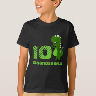 Aangepaste 10e verjaardag Dinosaur T-shirt
