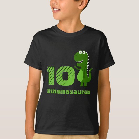 Aangepaste 10e verjaardag Dinosaur T-shirt (Voorkant)