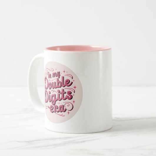 Aangepaste 10e verjaardag - In mijn dubbele cijfer Tweekleurige Koffiemok (Voorkant links)