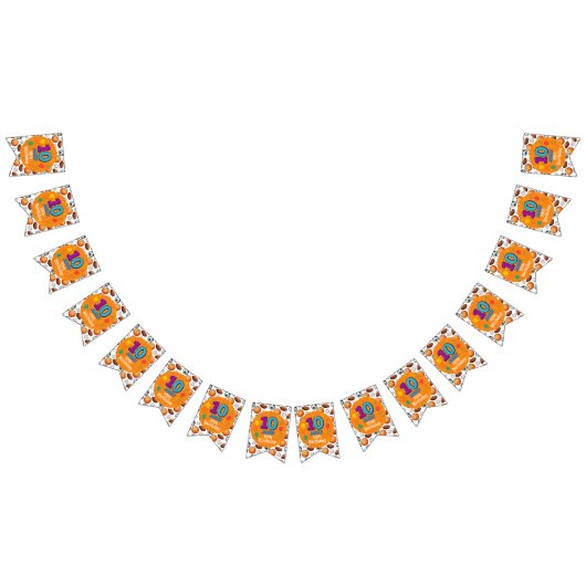 Aangepaste 10e verjaardag sportthema vlaggetjes (Alle)