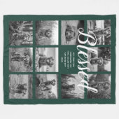 Aangepaste 11 foto Collage BLESSED Dark Green Fleece Deken (Voorkant (Horizontaal))