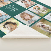 Aangepaste 11 foto Collage Trendy Emerald Green Sherpa Deken (3/4)