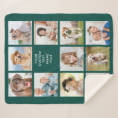 Aangepaste 11 foto Collage Trendy Emerald Green Sherpa Deken (Voorkant (horizontaal))
