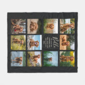 Aangepaste 11 foto-inkollage zwarte vlinderbank fleece deken (Voorkant (Horizontaal))