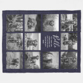 Aangepaste 11 foto-inkuiling bij de marine blauw c fleece deken (Voorkant (Horizontaal))
