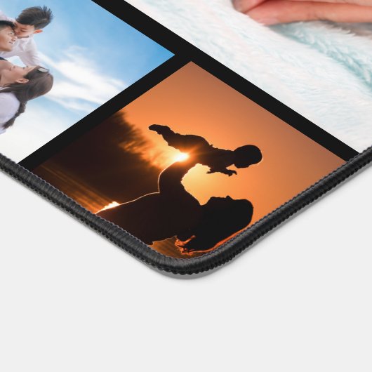 Aangepaste 11 foto monogram naam bureaumat (Hoek)