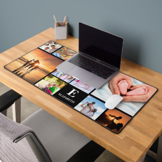 Aangepaste 11 foto monogram naam bureaumat