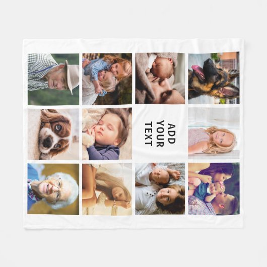 Aangepaste 11 fotocollage fleece deken (Voorkant (Horizontaal))