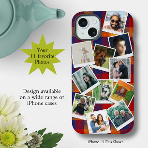 Aangepaste 11 fotocollage iPhone 15 plus case