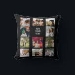 Aangepaste 11 fotocollage kussen<br><div class="desc">Personalized gift fleecy blanket featuring a black background that can be change to any color,  11 foto's of your Selce,  and a text template.</div>