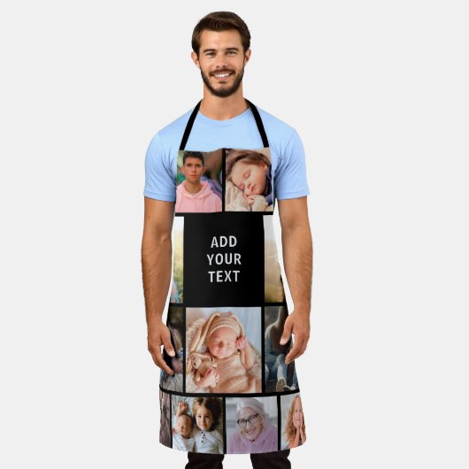 Aangepaste 11 fotocollage schort (Gedragen)