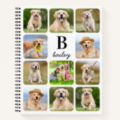 Aangepaste 11 Photo Collage Monogram Pet Dog Notitieboek (Voorkant)