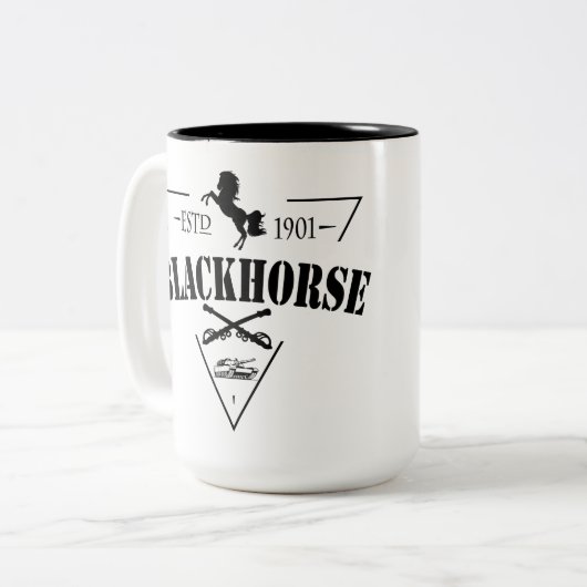 Aangepaste 11e ACR Blackhorse Coffee mok 15 Oz. (Voorkant links)