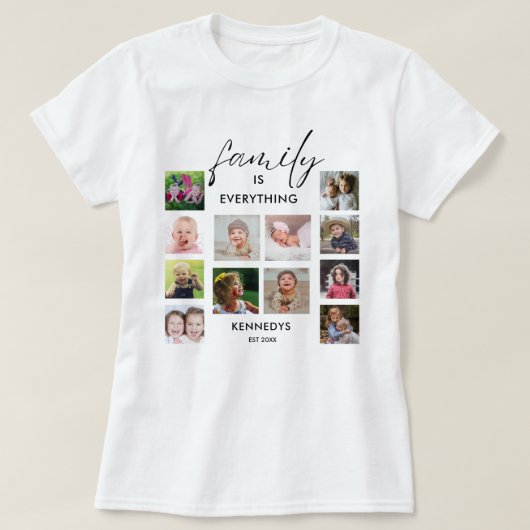 Aangepaste 12 citaat van de Naam van de Familienaa T-shirt (Design voorkant)