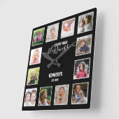 Aangepaste 12 foto-Collage gezinzegeningen Vierkante Klok (Hoek)