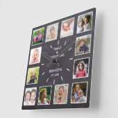 Aangepaste 12 foto-inktbordserie vierkante klok (Hoek)