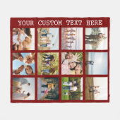 Aangepaste 12 fotocollage fleece deken (Voorkant (Horizontaal))