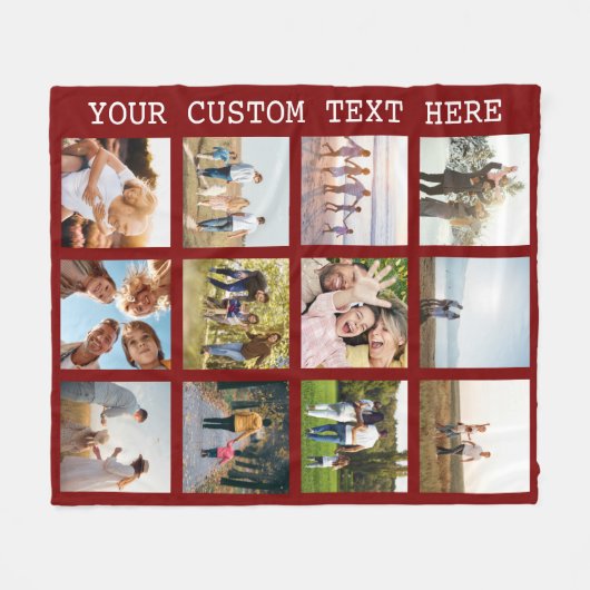 Aangepaste 12 fotocollage fleece deken (Voorkant (Horizontaal))