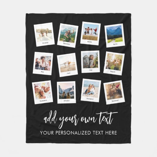 Aangepaste 12 fotocollage fleece deken (Voorkant)